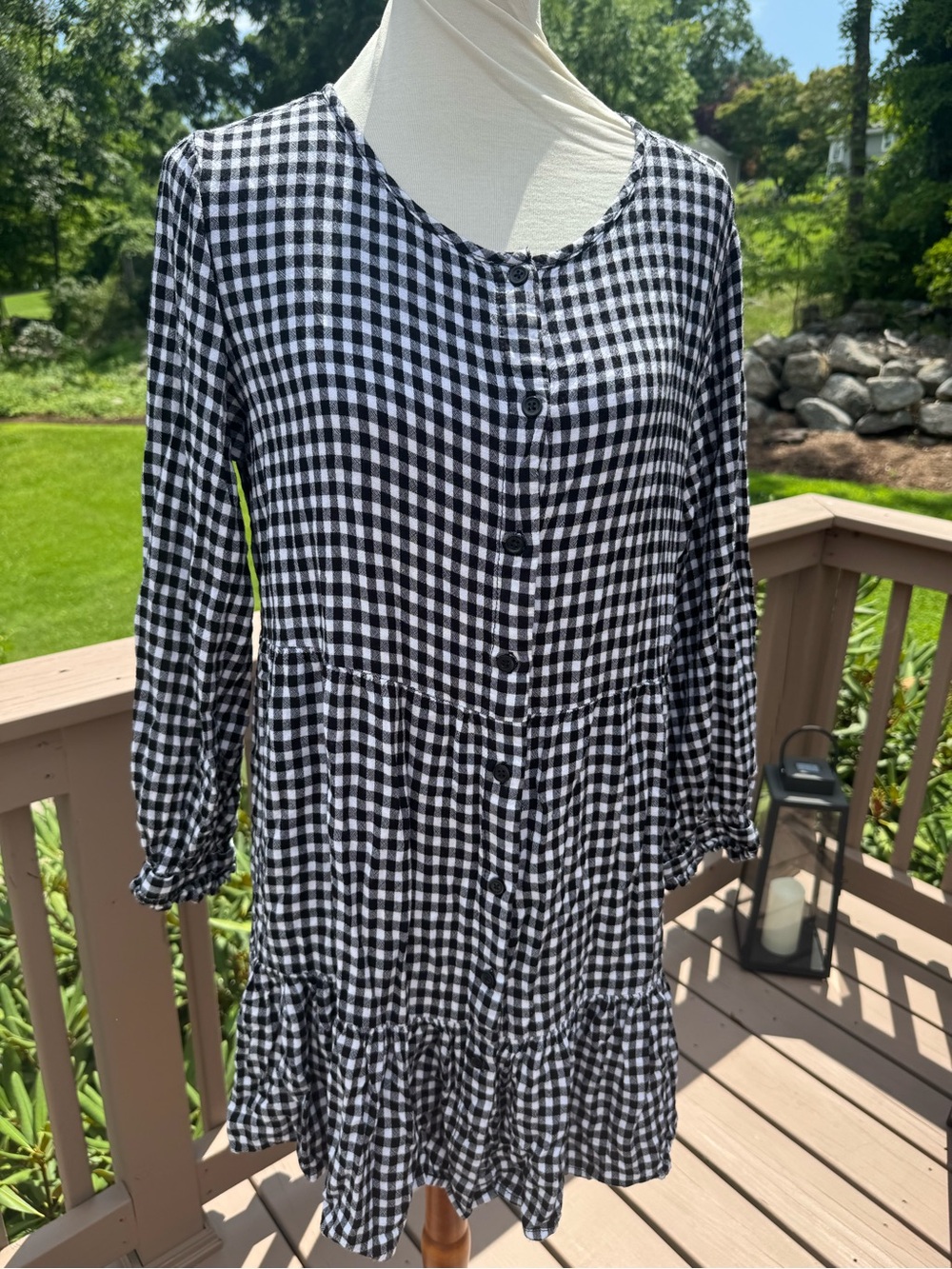 Beachlunchlounge Gingham Button-Front Women's Dress